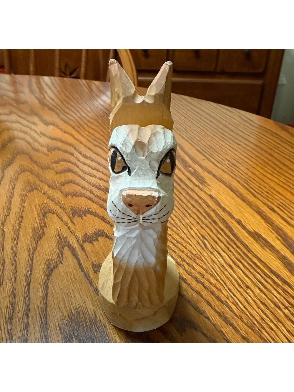 Peepers Hand Carved Hand Painted Orange Cat Eyeglass Holder - Picture 3 of 16